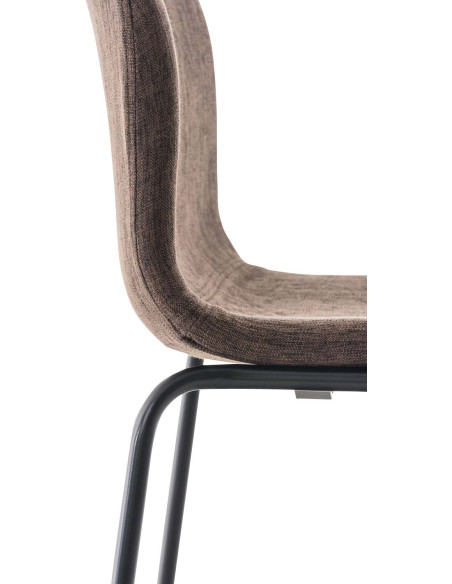 Tabouret de bar minimaliste en Tissu Marron Métal Noir Zavria - 5