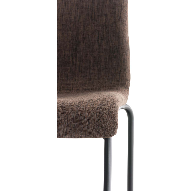 Tabouret de bar minimaliste en Tissu Marron Métal Noir Zavria - 6