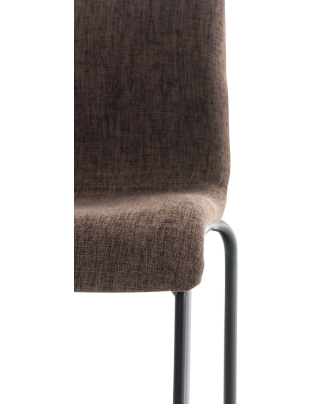 Tabouret de bar minimaliste en Tissu Marron Métal Noir Zavria - 6