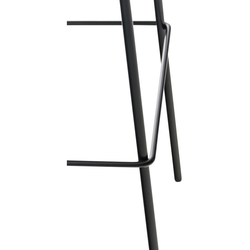 Tabouret de bar minimaliste en Tissu Blanc crème Métal Noir Zavria - 7