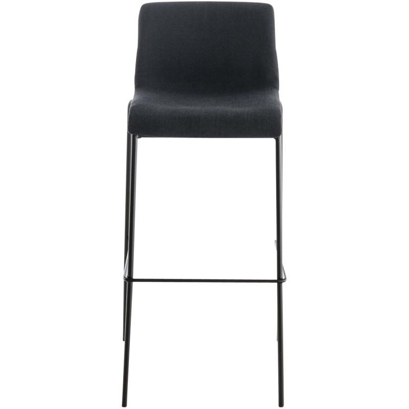 Tabouret de bar minimaliste en Tissu Gris foncé Métal Noir Zavria - 2