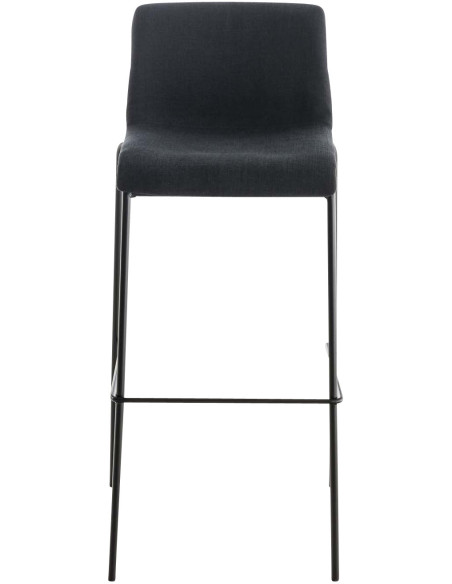 Tabouret de bar minimaliste en Tissu Gris foncé Métal Noir Zavria - 2
