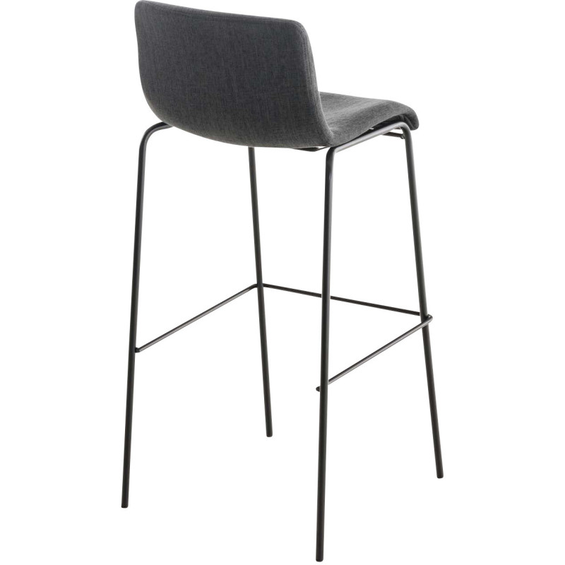 Tabouret de bar minimaliste en Tissu Gris foncé Métal Noir Zavria - 4