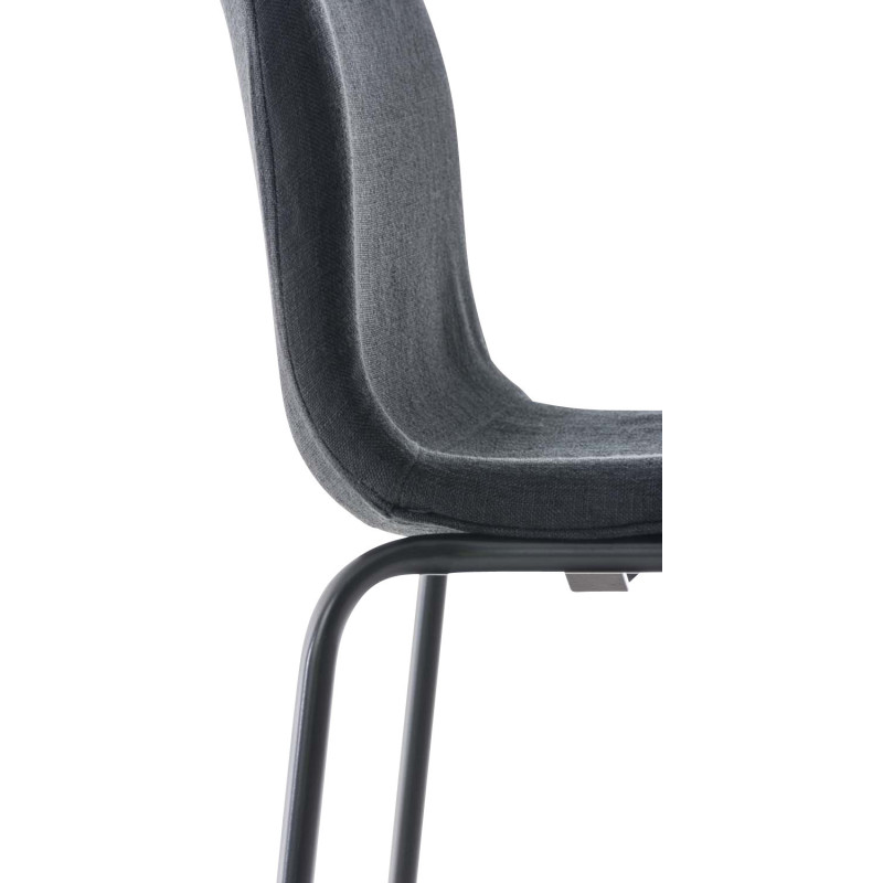 Tabouret de bar minimaliste en Tissu Gris foncé Métal Noir Zavria - 5