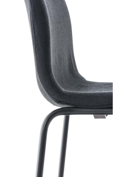 Tabouret de bar minimaliste en Tissu Gris foncé Métal Noir Zavria - 5