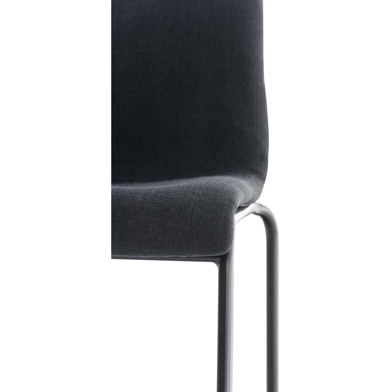 Tabouret de bar minimaliste en Tissu Gris foncé Métal Noir Zavria - 6
