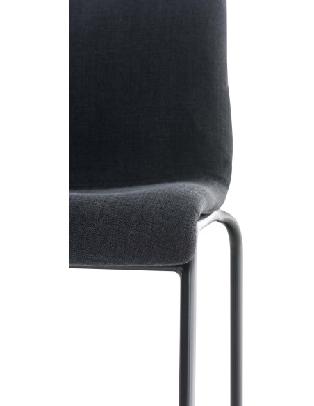 Tabouret de bar minimaliste en Tissu Gris foncé Métal Noir Zavria - 6