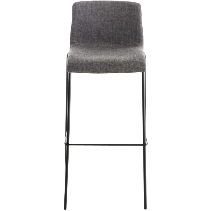 Tabouret de bar minimaliste en Tissu Gris clair Métal Noir Zavria - 2