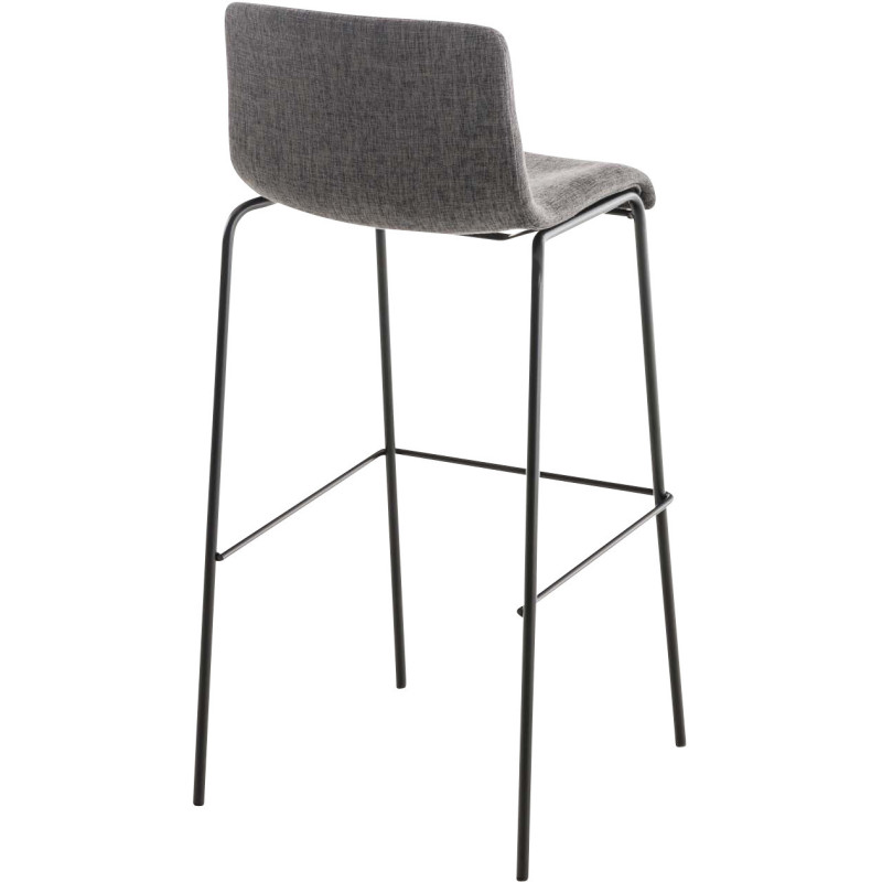 Tabouret de bar minimaliste en Tissu Gris clair Métal Noir Zavria - 4
