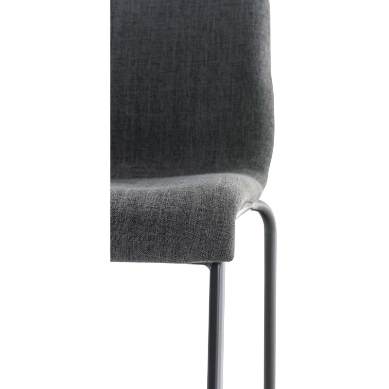 Tabouret de bar minimaliste en Tissu Gris clair Métal Noir Zavria - 6