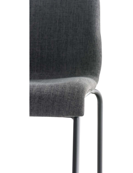 Tabouret de bar minimaliste en Tissu Gris clair Métal Noir Zavria - 6