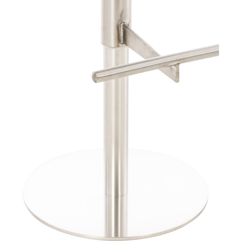 Tabouret de bar moderne en Polyuréthane Marron Métal Argenté Lissandro - 7