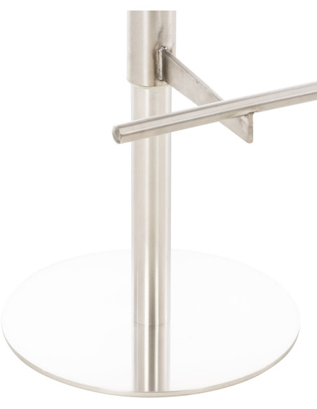 Tabouret de bar moderne en Polyuréthane Marron Métal Argenté Lissandro - 7