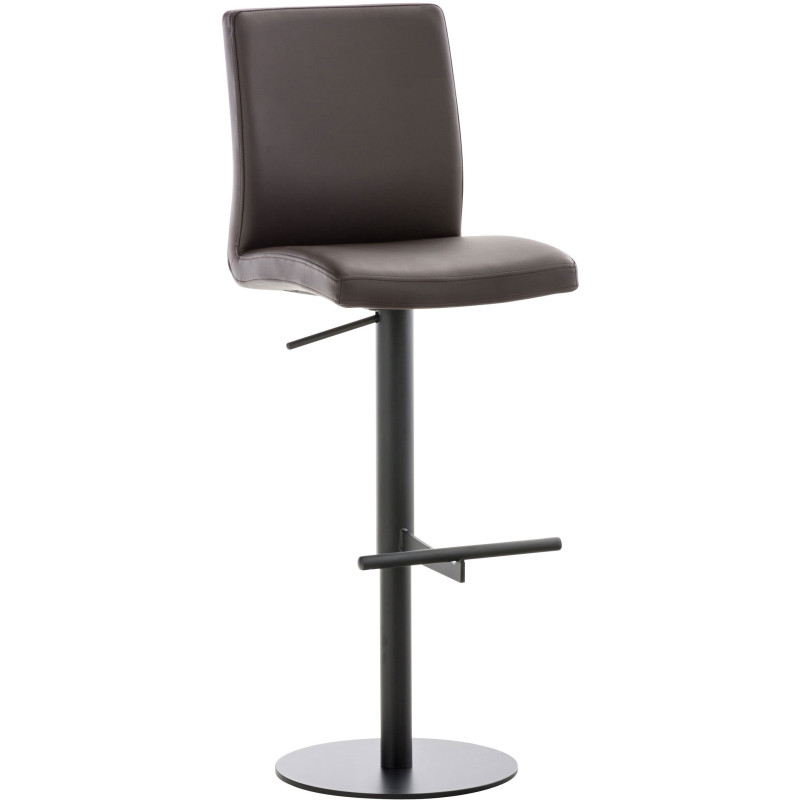 Tabouret de bar moderne en Polyuréthane Marron Métal Noir Lissandro - 1