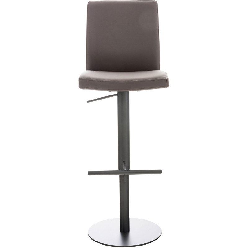 Tabouret de bar moderne en Polyuréthane Marron Métal Noir Lissandro - 2