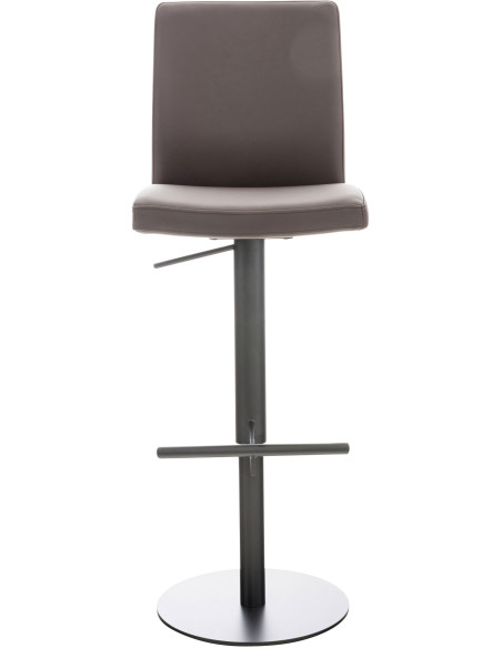 Tabouret de bar moderne en Polyuréthane Marron Métal Noir Lissandro - 2