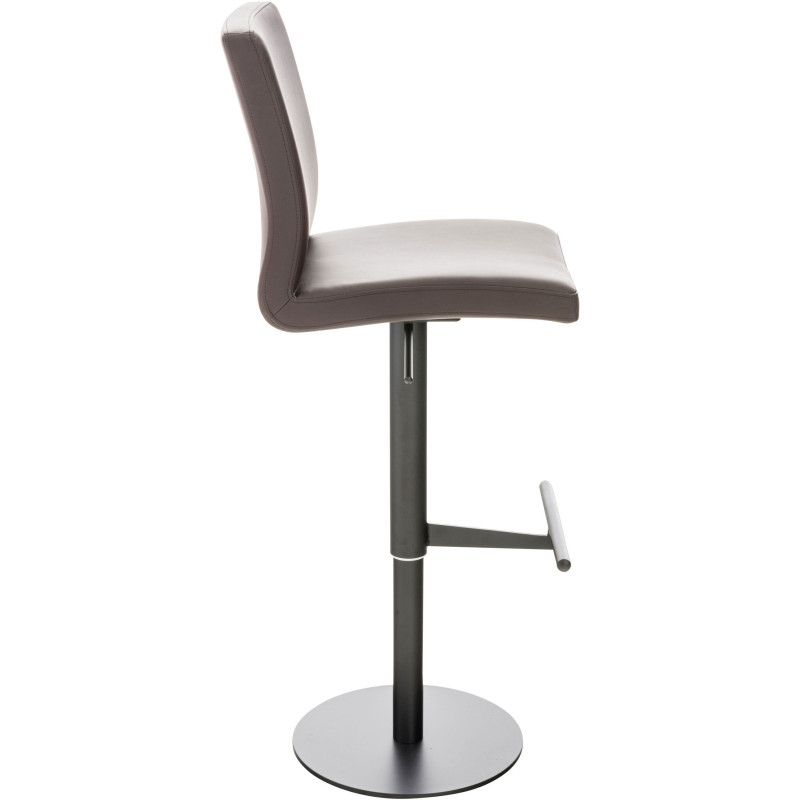 Tabouret de bar moderne en Polyuréthane Marron Métal Noir Lissandro - 3