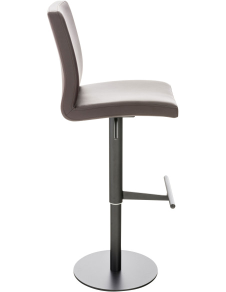 Tabouret de bar moderne en Polyuréthane Marron Métal Noir Lissandro - 3