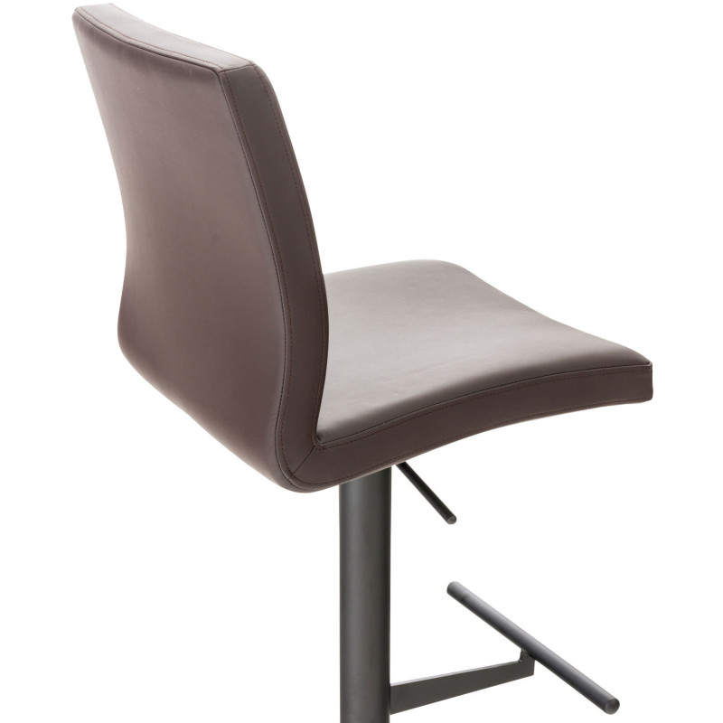 Tabouret de bar moderne en Polyuréthane Marron Métal Noir Lissandro - 4