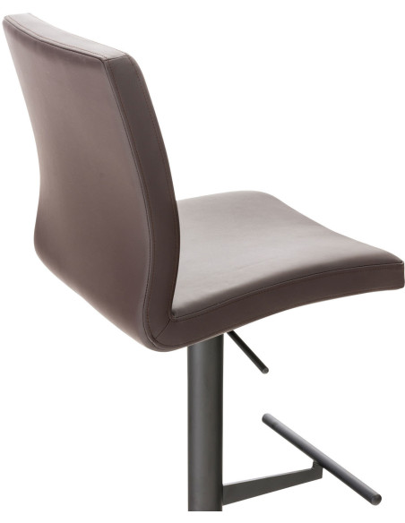 Tabouret de bar moderne en Polyuréthane Marron Métal Noir Lissandro - 4