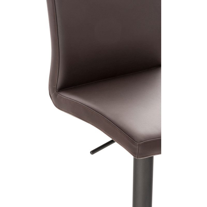Tabouret de bar moderne en Polyuréthane Marron Métal Noir Lissandro - 5