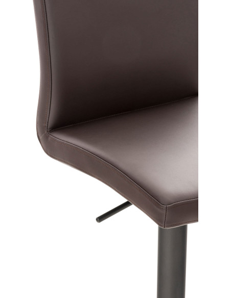 Tabouret de bar moderne en Polyuréthane Marron Métal Noir Lissandro - 5