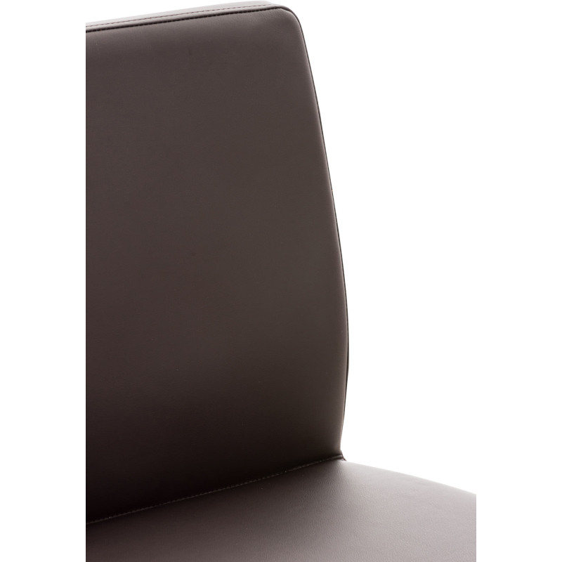Tabouret de bar moderne en Polyuréthane Marron Métal Noir Lissandro - 6
