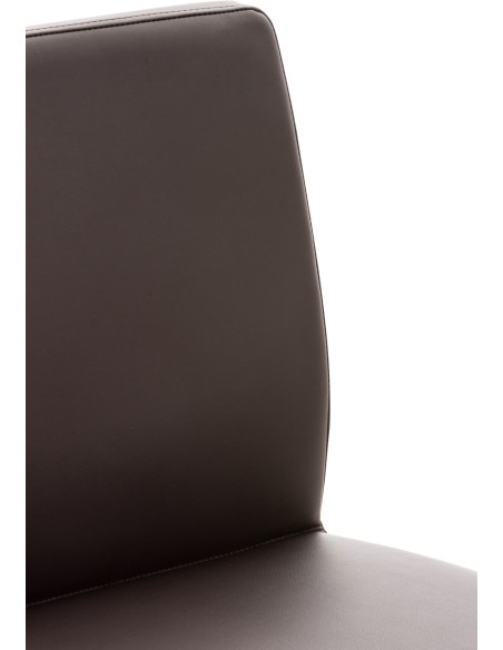 Tabouret de bar moderne en Polyuréthane Marron Métal Noir Lissandro - 6