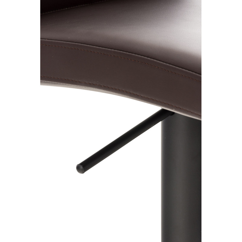 Tabouret de bar moderne en Polyuréthane Marron Métal Noir Lissandro - 7