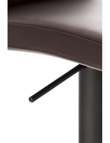 Tabouret de bar moderne en Polyuréthane Marron Métal Noir Lissandro - 7