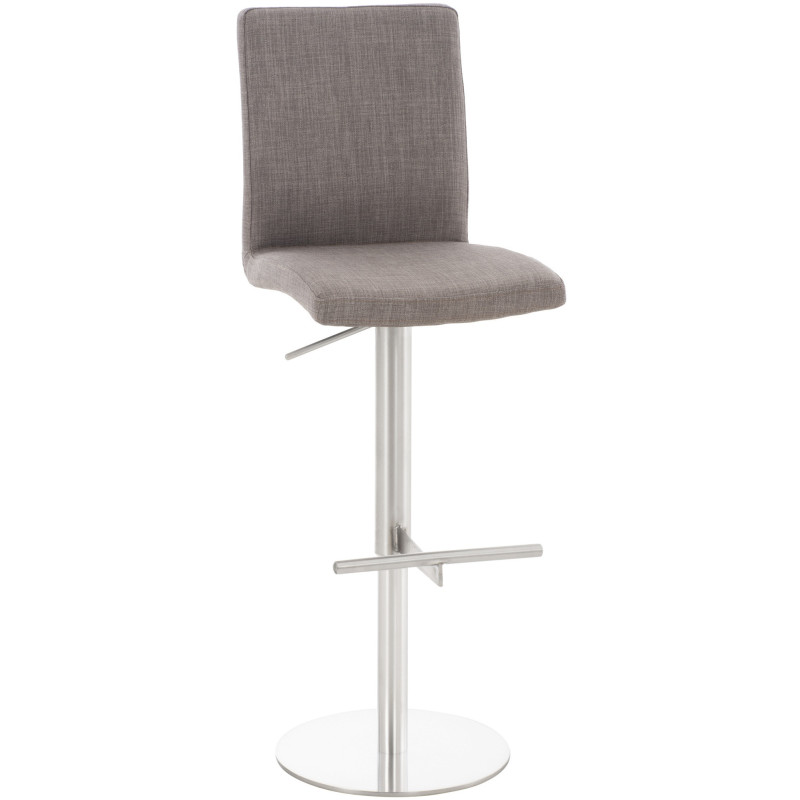 Tabouret de bar moderne en Tissu Gris Métal Argenté Lissandro - 1