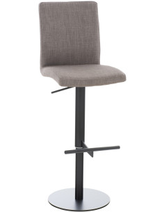 Tabouret de bar moderne en Tissu Gris Métal Noir Lissandro - 1