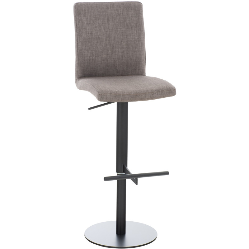 Tabouret de bar moderne en Tissu Gris Métal Noir Lissandro - 1