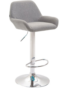 Tabouret de bar moderne en Tissu Gris Métal Argenté Gylvan - 1