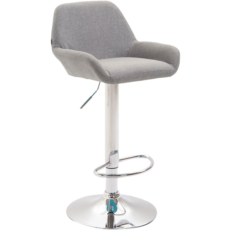 Tabouret de bar moderne en Tissu Gris Métal Argenté Gylvan - 1