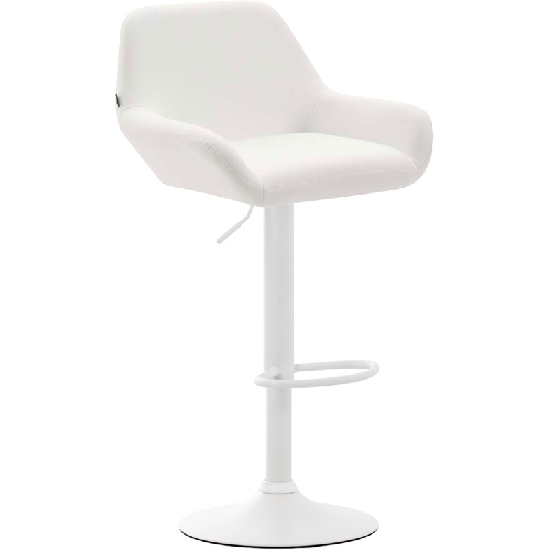 Tabouret de bar moderne en Polyuréthane Blanc Métal Blanc Gylvan - 1