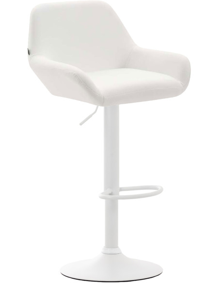 Tabouret de bar moderne en Polyuréthane Blanc Métal Blanc Gylvan - 1