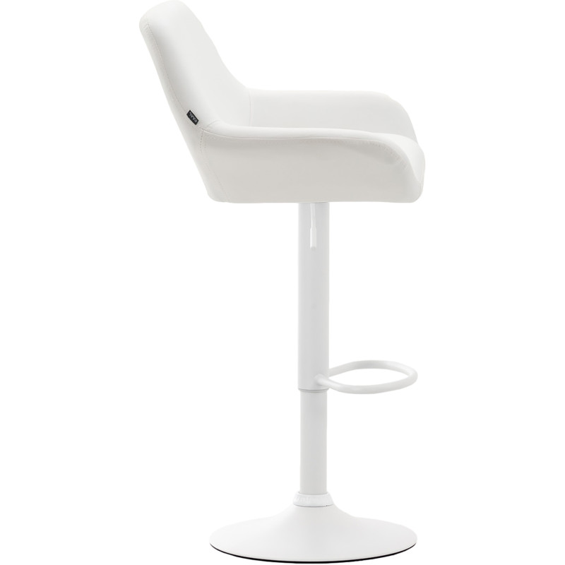 Tabouret de bar moderne en Polyuréthane Blanc Métal Blanc Gylvan - 3