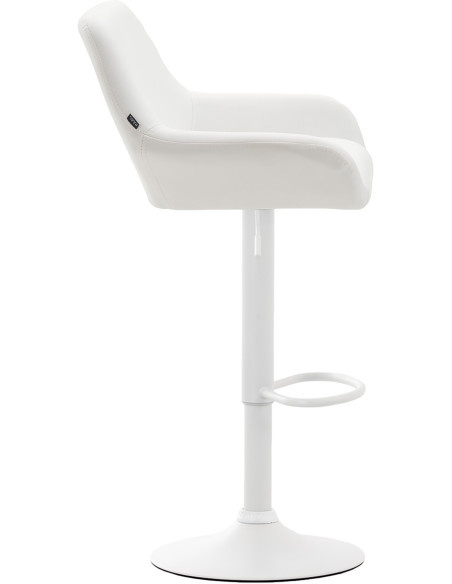 Tabouret de bar moderne en Polyuréthane Blanc Métal Blanc Gylvan - 3