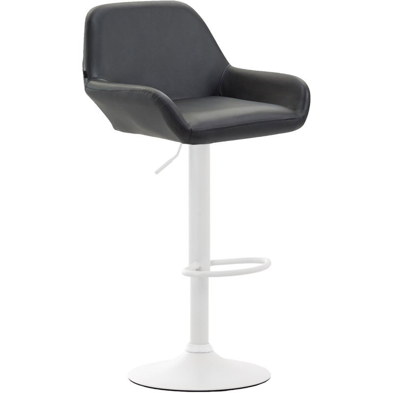 Tabouret de bar moderne en Polyuréthane Noir Métal Blanc Gylvan - 1
