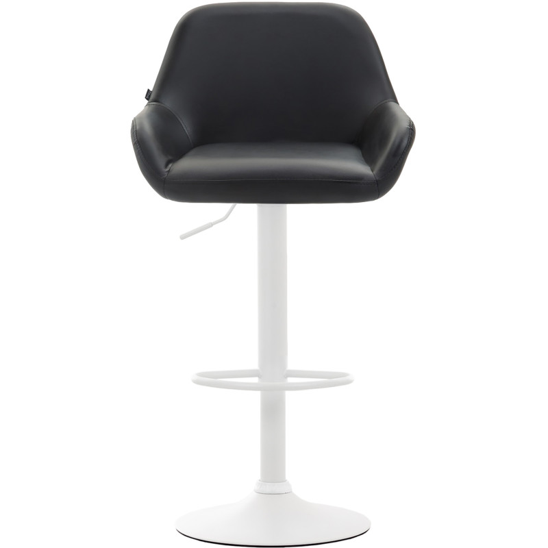 Tabouret de bar moderne en Polyuréthane Noir Métal Blanc Gylvan - 2