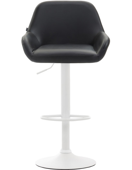 Tabouret de bar moderne en Polyuréthane Noir Métal Blanc Gylvan - 2