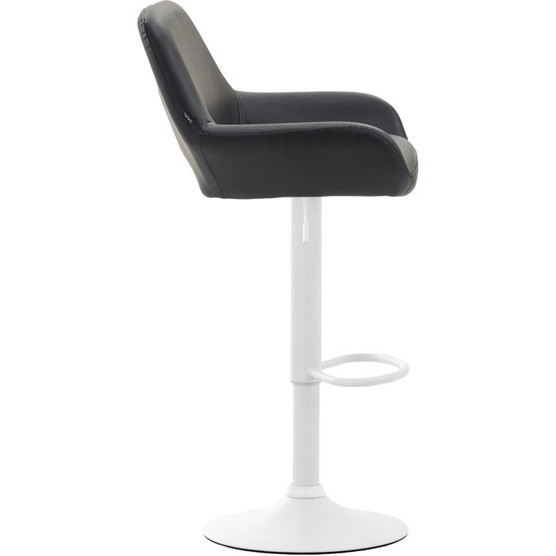 Tabouret de bar moderne en Polyuréthane Noir Métal Blanc Gylvan - 3