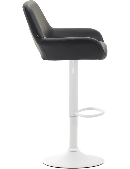 Tabouret de bar moderne en Polyuréthane Noir Métal Blanc Gylvan - 3