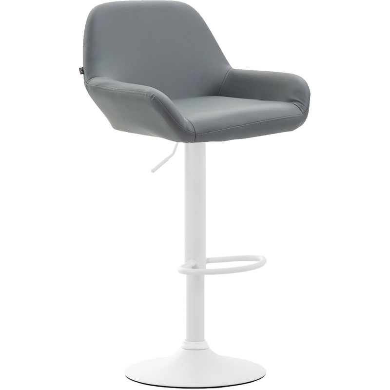 Tabouret de bar moderne en Polyuréthane Gris Métal Blanc Gylvan - 1