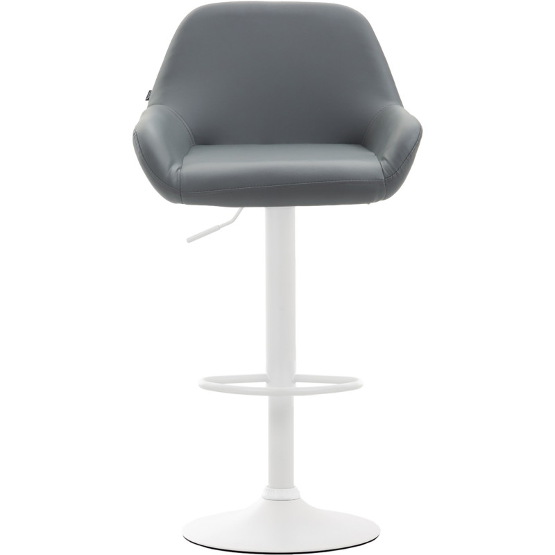 Tabouret de bar moderne en Polyuréthane Gris Métal Blanc Gylvan - 2