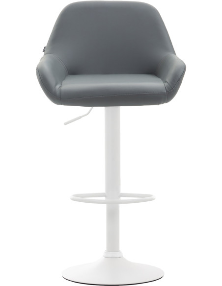 Tabouret de bar moderne en Polyuréthane Gris Métal Blanc Gylvan - 2