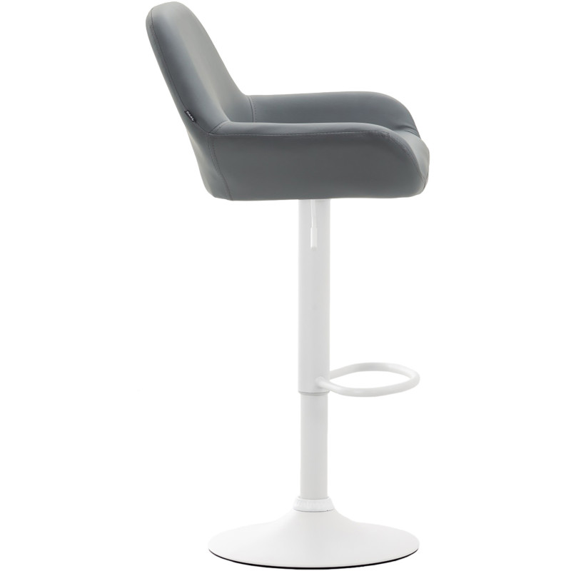 Tabouret de bar moderne en Polyuréthane Gris Métal Blanc Gylvan - 3