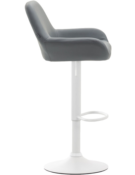 Tabouret de bar moderne en Polyuréthane Gris Métal Blanc Gylvan - 3