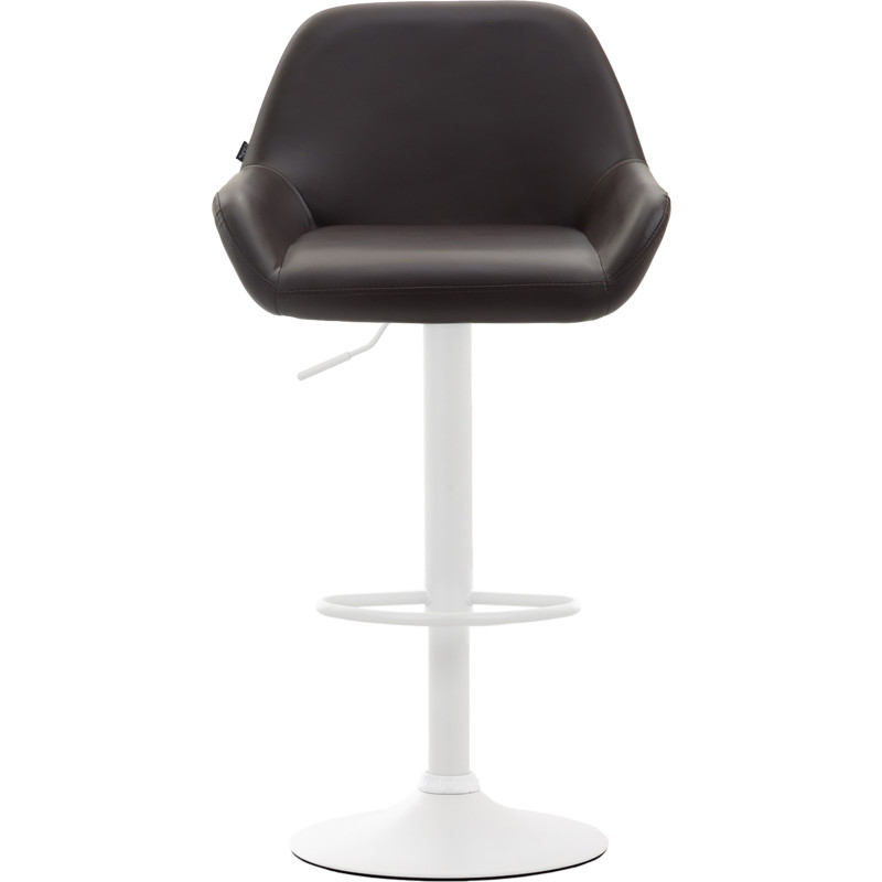Tabouret de bar moderne en Polyuréthane Marron Métal Blanc Gylvan - 2